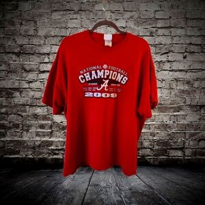 Alabama Crimson Tide Shirt  Red 2009 Champions NCAA Football Mens (Size XXL)